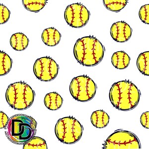 Softball Seamless, Transparent, Softballs, Softball Background, Custom