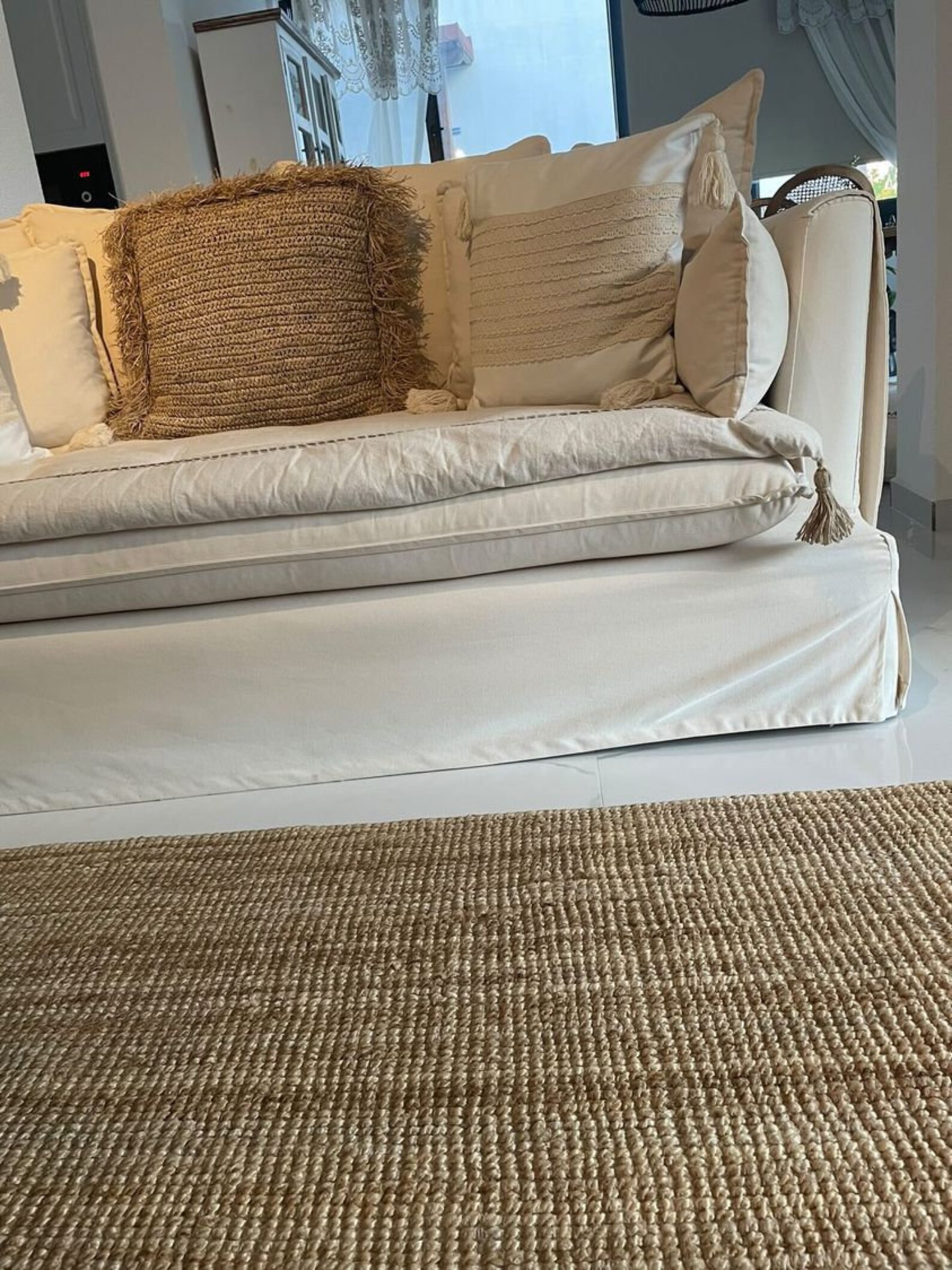 Linen Sofa Topper With Topstitching Couch Topper Machine Etsy