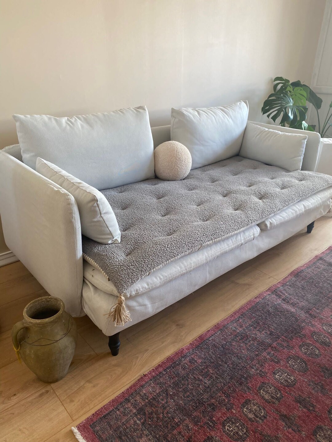 27x78 Inch Reversible Boucle Sofa Topper Machine Washable Etsy