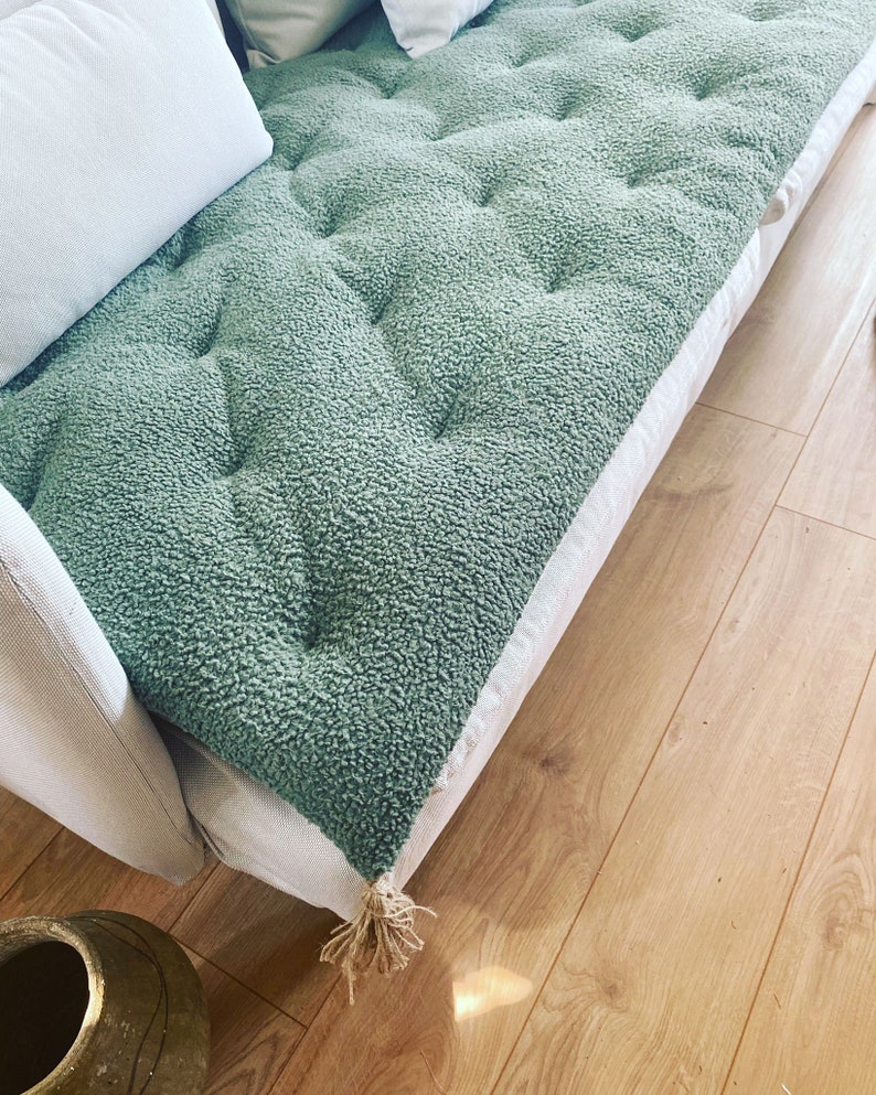 27x70 Inch Reversible Boucle Sofa Topper Machine Washable Etsy