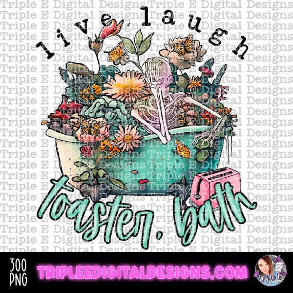 Live Laugh Broodrooster Bad PNG Digitale Download