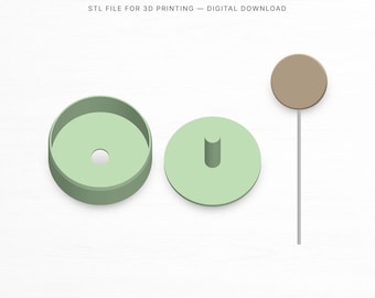 Poker Chip Cake Pop Mold and Press STL File – 3D Print Cutter – Digital Download