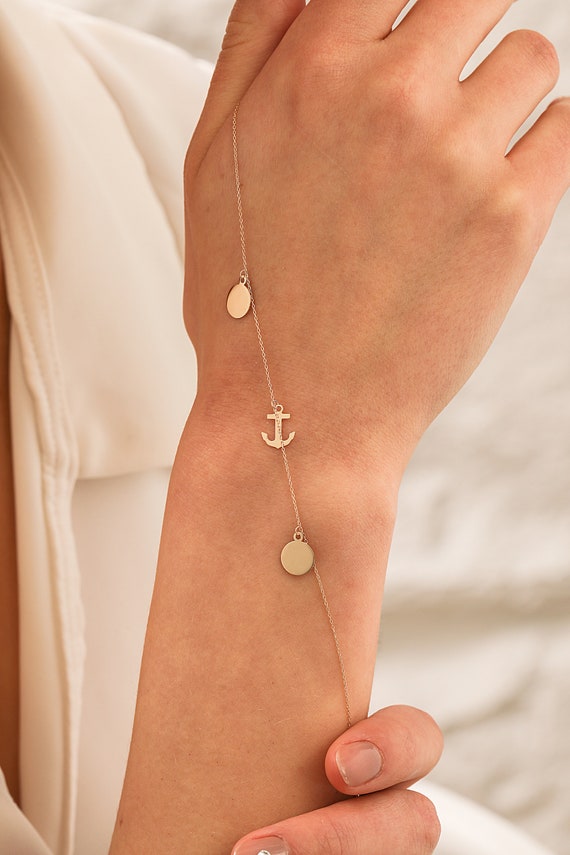 Buy 14k Yellow Gold Anchor Chain Puffy & Hollow. Bracelet and Necklace Size  Available Online in India - Etsy