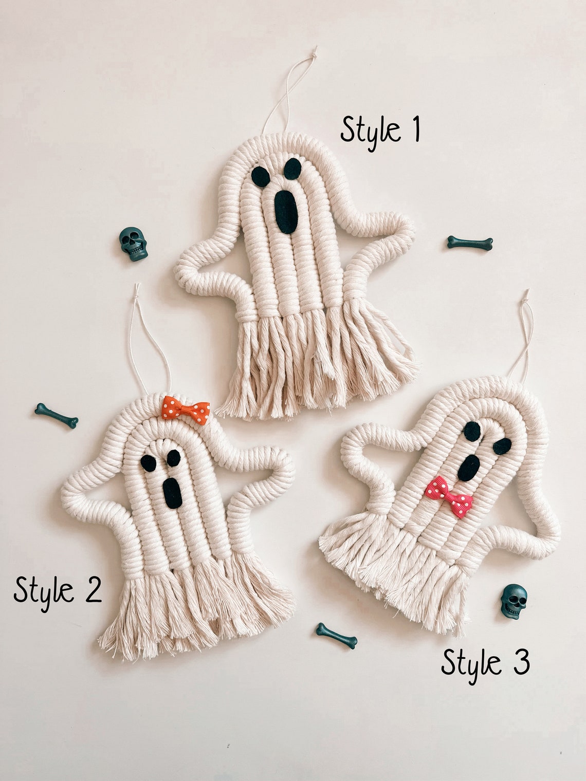 Macrame Ghost Keychains Macramé Ghost | Macrame Ghost | Cute Halloween Decor | Spooky Season ...