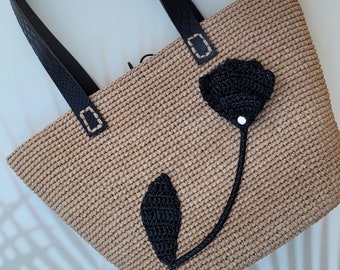 Bolso de verano, bolso de rafia, bolso de crochet, bolso de rafia, bolso shopping, bolso de crochet