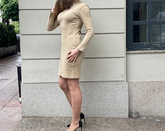 beige photoshoot dress Glam Up Tied Shoulder Mini Dress Beige main image 0