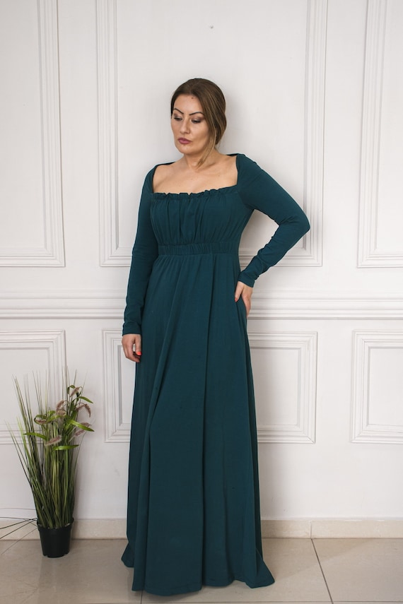 beach summer maxi dresses Linen Maxi Beach Dress Livia M / Cloudy Blue