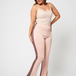 Pants Light Flare Pants Punto Roma Viscose Pants Fitted Pants Arty Structured Cosy Pants