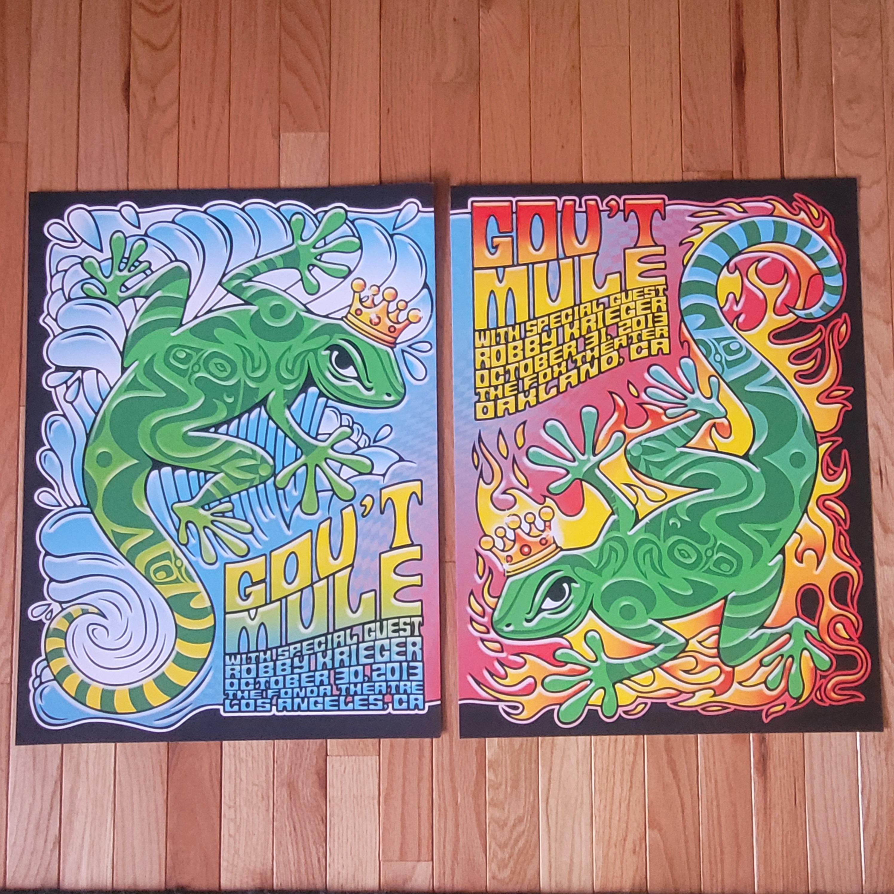 Set of 2 Gov't Mule Los Angeles Halloween 10/30 and 10/31 2013 Diptych