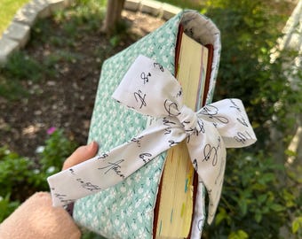 Quilted Bible Cover with Bow Closure • Padded Fabric Sleeve for Medium Bibles