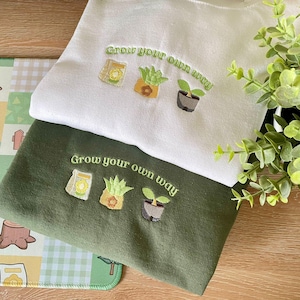 Grow Your Own Way ACNH Sweatshirt / Embroidery Sweatshirt ACNH