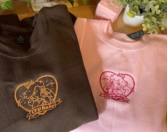 Peach and Daisy Cry Baby Princess Sweatshirt / Embroidery Sweatshirt Stardew Valley