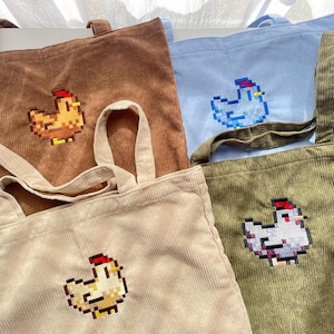 Chicken Stardew Valley Tote Bag / Embroidery Tote bag