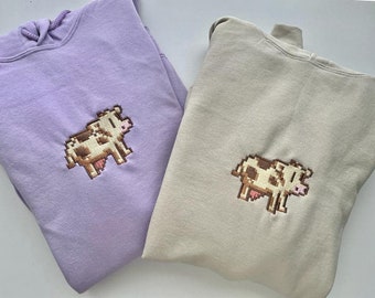Cow Stardew Valley Hoodie / Embroidery Hoodie