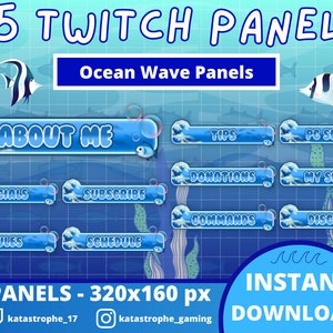 25x Twitch Ocean Wave Panels / Stream / Cute / Aesthetic / Kawaii ...
