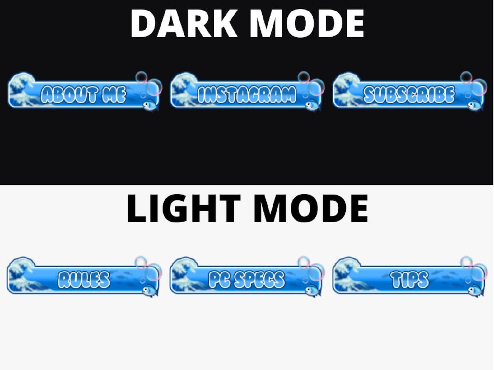 25x Twitch Ocean Wave Panels / Stream / Cute / Aesthetic / Kawaii ...