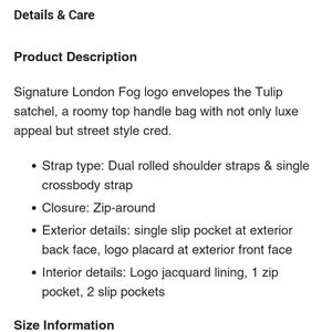 london fog signature tulip satchel