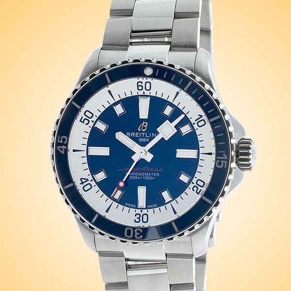 Breitling superocean 42 stainless steel blue dial men’s watch
