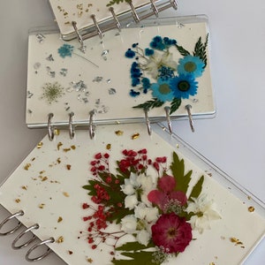 Journal | Pressed Flower Notebook | Pressed Flower Art | Six Ring | Wedding Planner | Diary | Scrapbook | Guest Book | Hardcover