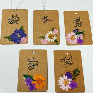 Echte Blumen | Geschenkanhänger | Gefühle | Geschenke | Notizen | Individualisierbar