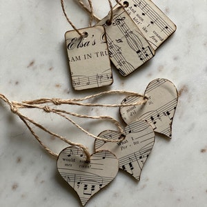 Vintage | Sheet Music | Gift Tags | Wood Tags | Reusable | Gift Embellishment | Gift Ideas | Tags