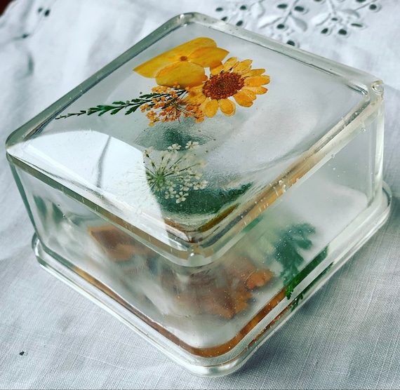 本物の花 | 押し花ボックス | 蓋付き | ジュエリーボックス | 収納 