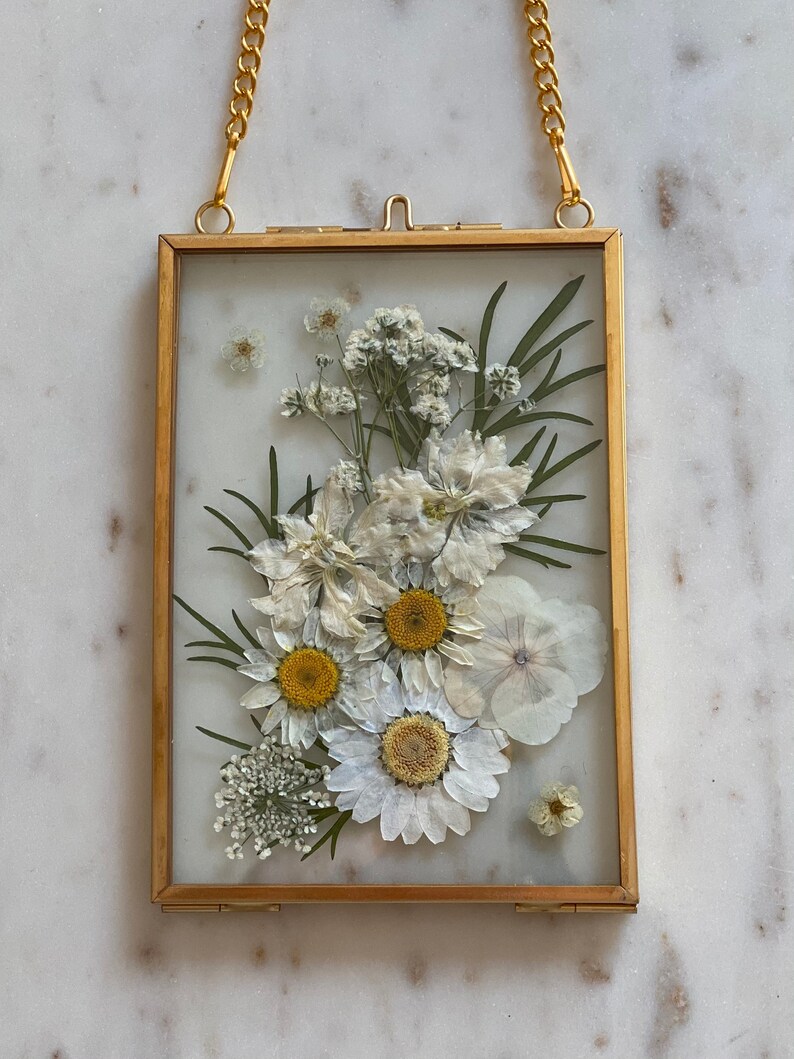 Pressed Flower Flower Wall Decor Hanging Frame Flower Etsy