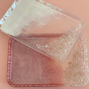 Large Trinket Tray | Vanity Tray | Drink Server | Platter | Quartz Crystal | Organizer |