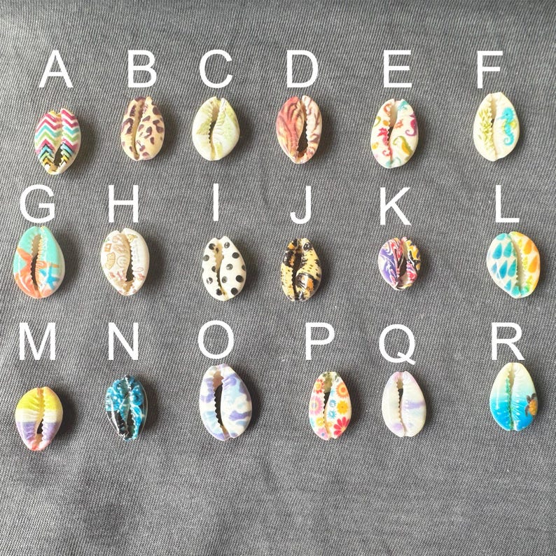 A R Twenty Two Shells Printed Cowrie Shells: Natural Money Shell Beads for Crafting - Etsy