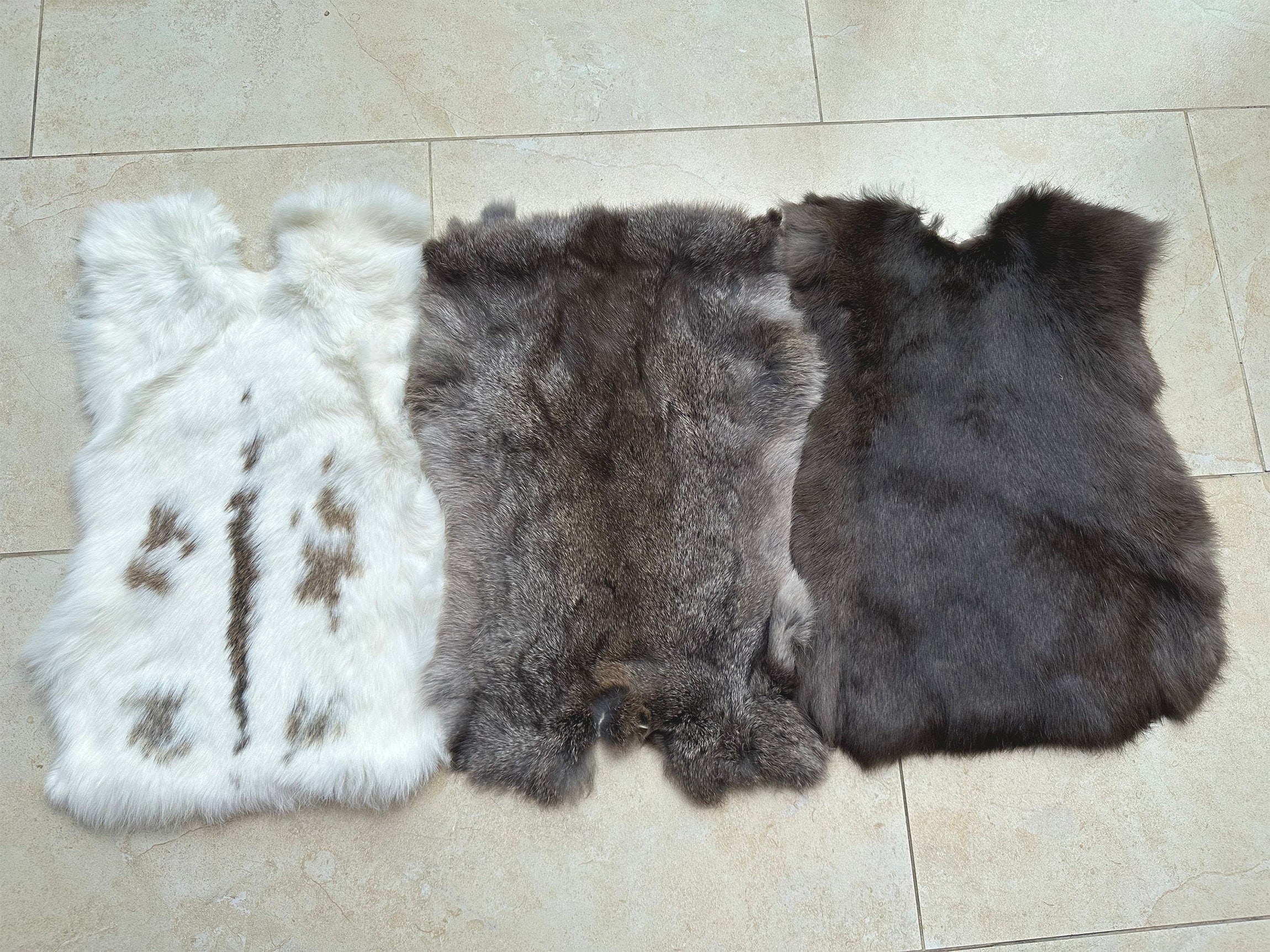 Fantastico Cappotto in Vera Pelliccia di Coniglio per Uomo, Colore Splendido con Colletto in Pelliccia di Procione
