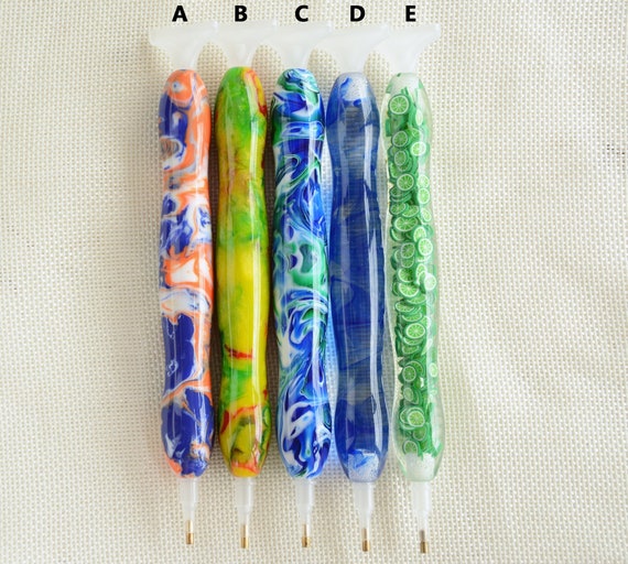 DIY Diamond Art Pen Resin Diamond Painting Pens.each Pen Includes 4 Tips  and 1 Correction Plate.diamond Painting Accessories. 
