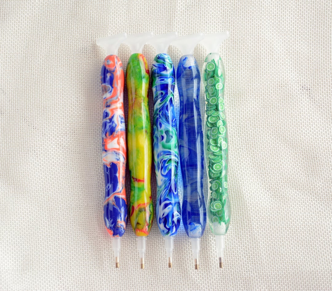DIY Diamond Art Pen Resin Diamond Painting Pens.each Pen Includes 4 Tips and 1 Correction Plate