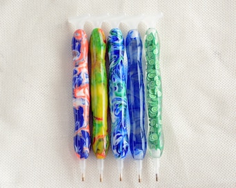 Handgemaakte hars Diamond Art-pen met 4 tips en correctieplaat