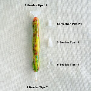 Handmade Resin Diamond Art Pen with 4 Tips & Correction Plate image 7