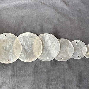 20-150 Pcs Natural Capiz Shells / 0/1/2 Holes /30/ 40/50/60/65/70mm ...