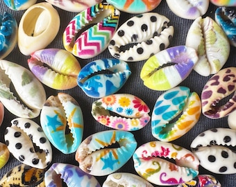 Printed Cowrie Shells: Natural Money Shell Beads for Crafting