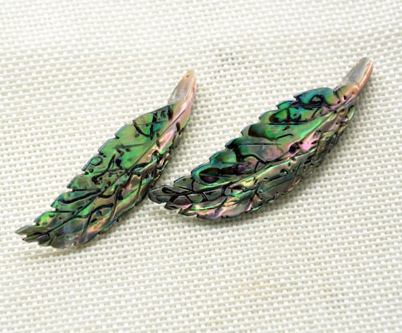 Lot De 100 Pendentifs Rectangulaires Verts En Coquille D'ormeau Vierge - 1 1/4 Pouce