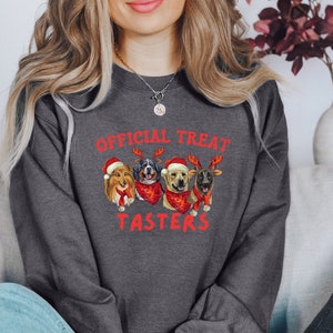 Official Treat Tasters Christmas Sweater, Christmas Sweater, Christmas Sweatshirt, Funny Dogs Christmas Sweater, Gift For Dog Mom, Xmas Dogs