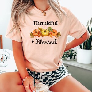 Thankful And Blessed Unisex Tee, Thankful And Blessed Shirt, Thankful And Blessed Tee, Thankful Shirt, Blessed T-Shirt, Inspirational Shirt
