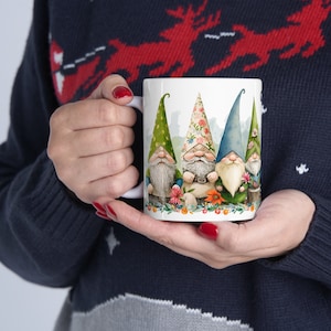 Gnomes 11oz Ceramic Coffee Mug, Gnomes Coffee Mug, Gnomes Hot Cocoa Mug, Gnomes Mug, Gift Mug For Gnomes Lover, Gift Mug For Gnomes Fan