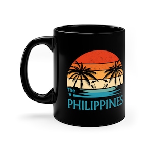 The Philippines With Map 11oz Black Mug, The Philippines Coffee Mug, The Philippines Mug, Filipino Gift, Filipina Gift, Gift For Filipinos