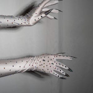 Kitty Claw Gloves (AB / Iridescent Stones) image 9