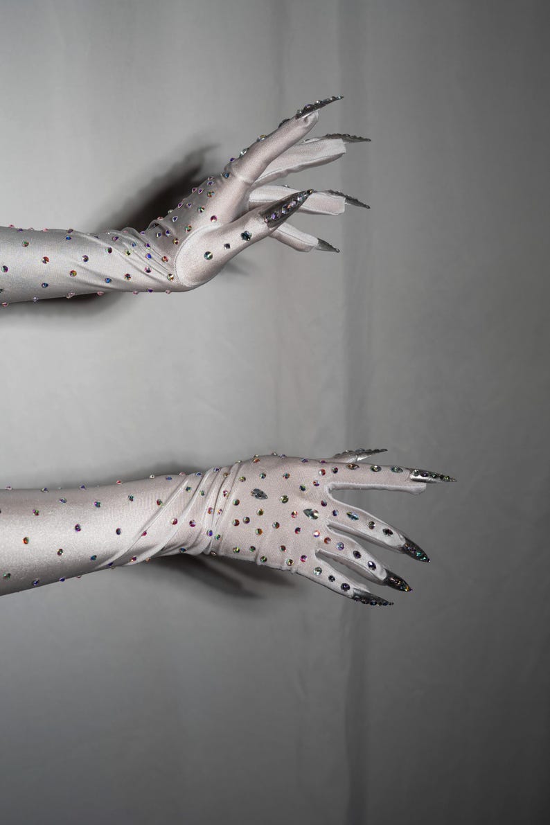 Kitty Claw Gloves (AB / Iridescent Stones) image 9