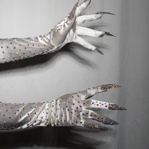 Kitty Claw Gloves (AB / Iridescent Stones) image 10