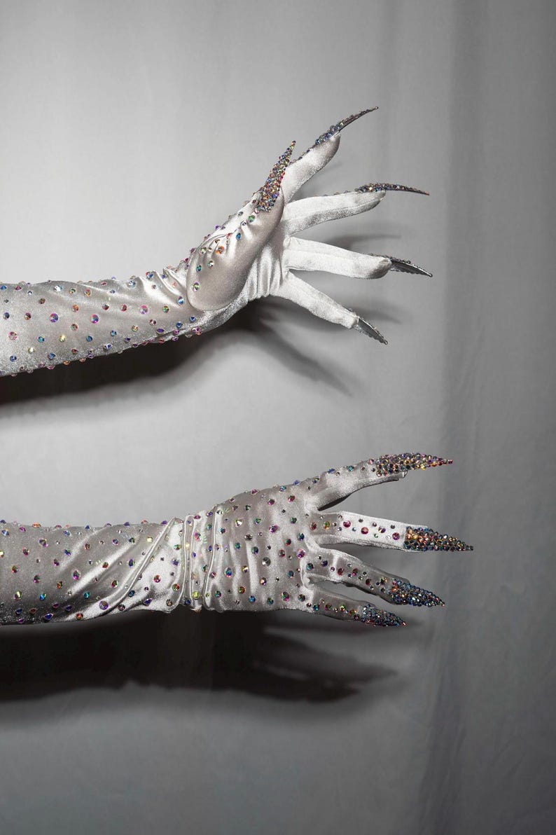 Kitty Claw Gloves (AB / Iridescent Stones) image 10