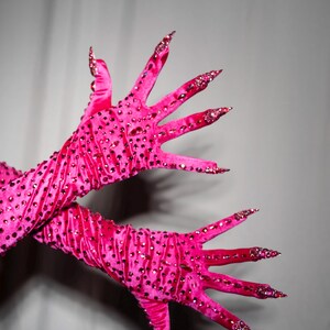 Kitty Claw Gloves (AB / Iridescent Stones) image 5