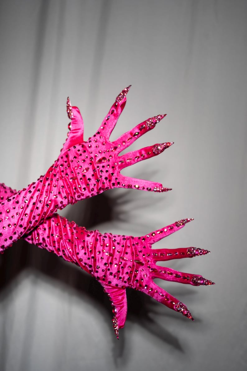 Kitty Claw Gloves (AB / Iridescent Stones) image 5