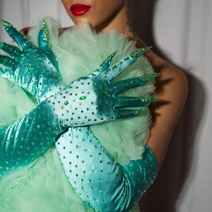 Kitty Claw Gloves (AB / Iridescent Stones) image 8
