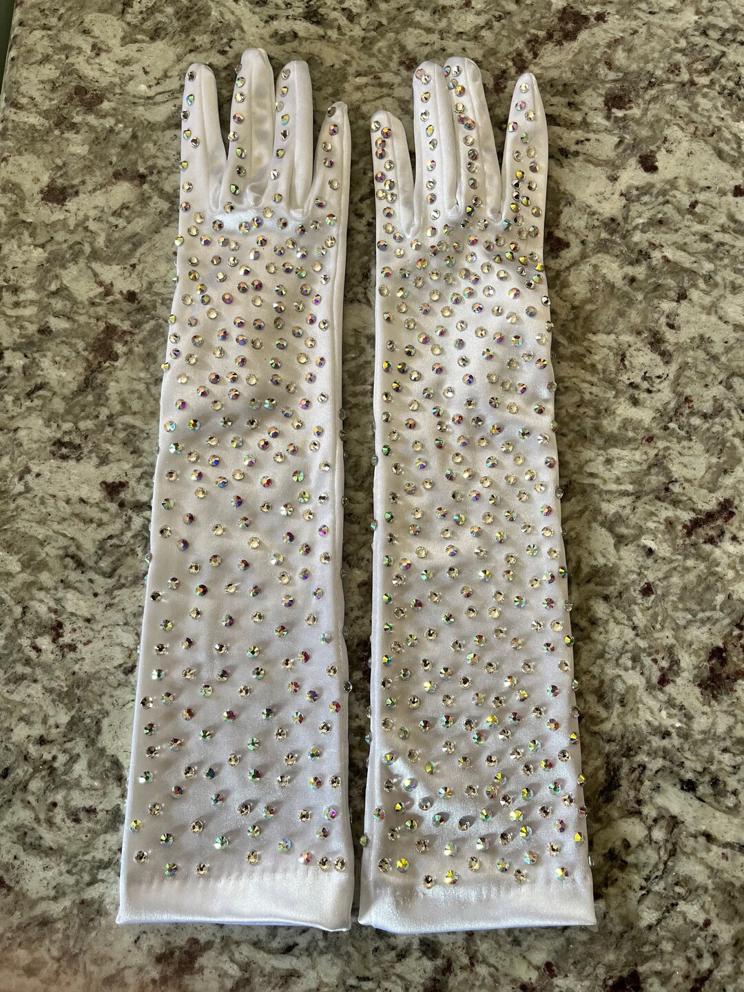 Classic Rhinestone Gloves Etsy