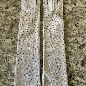 Red rhinestone gloves with claws
